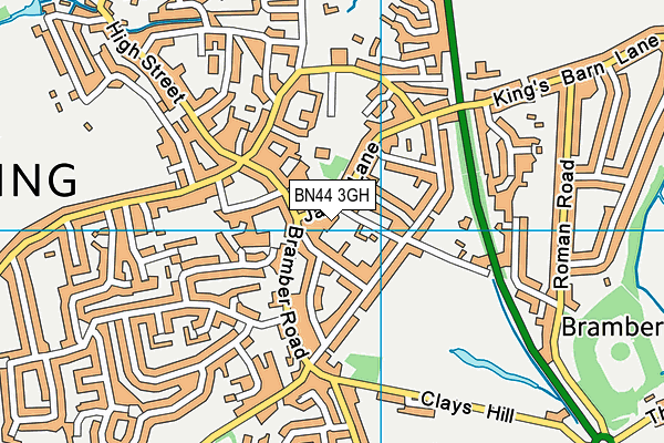 BN44 3GH map - OS VectorMap District (Ordnance Survey)