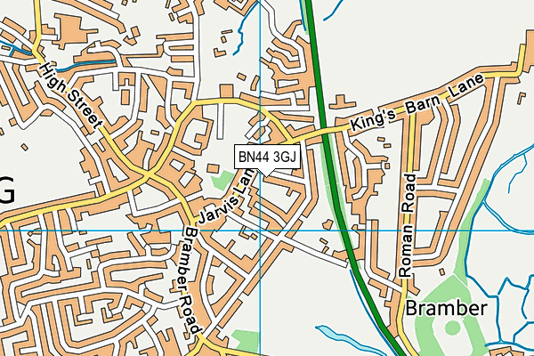 BN44 3GJ map - OS VectorMap District (Ordnance Survey)