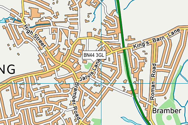 BN44 3GL map - OS VectorMap District (Ordnance Survey)
