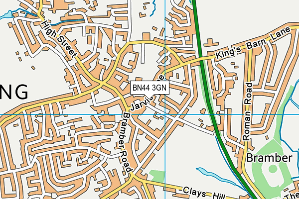 BN44 3GN map - OS VectorMap District (Ordnance Survey)