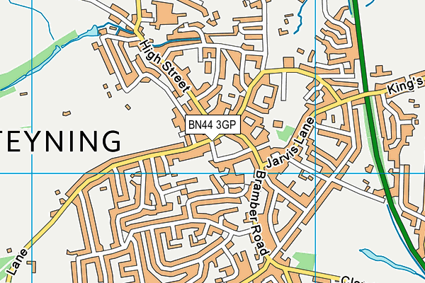 BN44 3GP map - OS VectorMap District (Ordnance Survey)