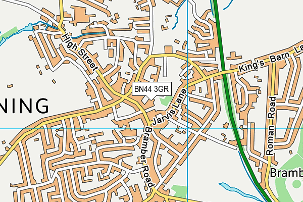 BN44 3GR map - OS VectorMap District (Ordnance Survey)