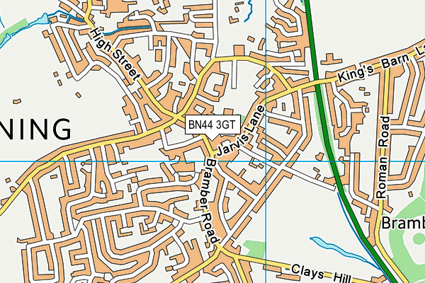 BN44 3GT map - OS VectorMap District (Ordnance Survey)