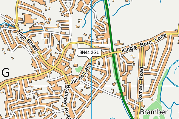 BN44 3GU map - OS VectorMap District (Ordnance Survey)
