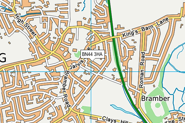 BN44 3HA map - OS VectorMap District (Ordnance Survey)