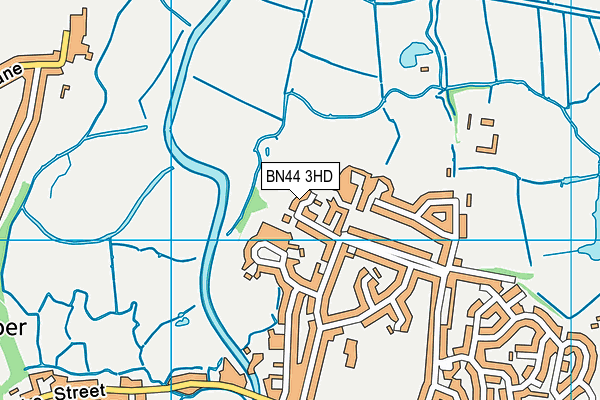 BN44 3HD map - OS VectorMap District (Ordnance Survey)