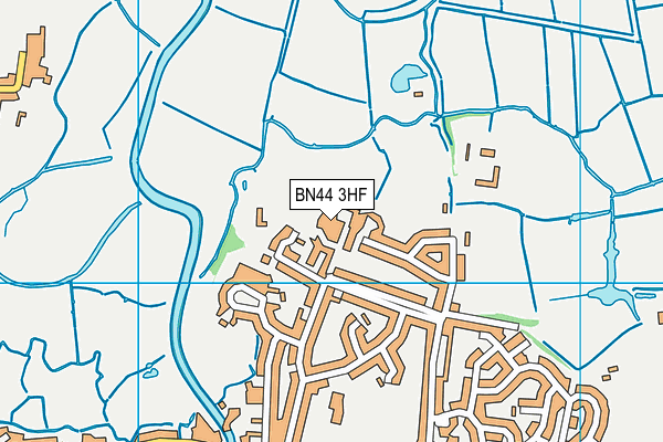 BN44 3HF map - OS VectorMap District (Ordnance Survey)