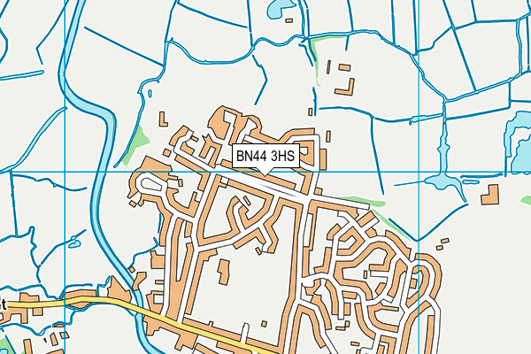 BN44 3HS map - OS VectorMap District (Ordnance Survey)
