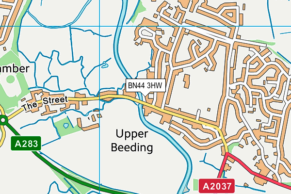 BN44 3HW map - OS VectorMap District (Ordnance Survey)