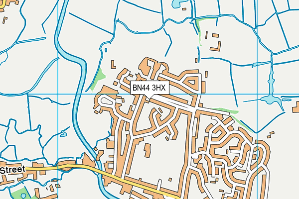 BN44 3HX map - OS VectorMap District (Ordnance Survey)