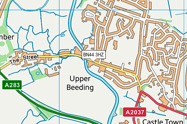 BN44 3HZ map - OS VectorMap District (Ordnance Survey)