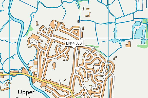 BN44 3JB map - OS VectorMap District (Ordnance Survey)
