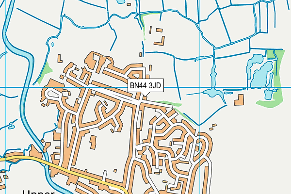 BN44 3JD map - OS VectorMap District (Ordnance Survey)