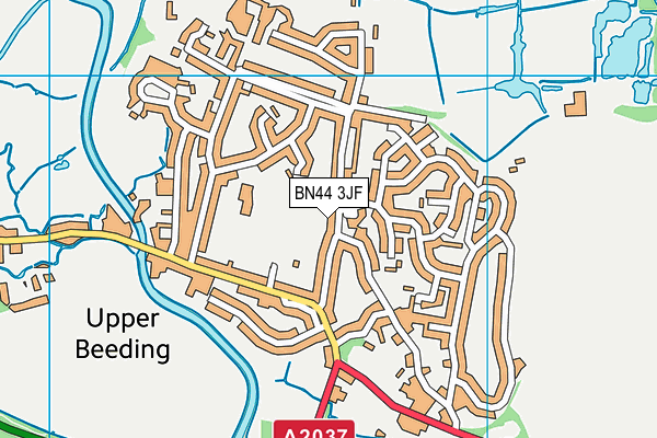 BN44 3JF map - OS VectorMap District (Ordnance Survey)