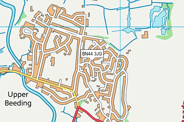 BN44 3JG map - OS VectorMap District (Ordnance Survey)
