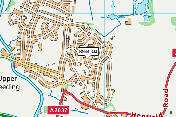 BN44 3JJ map - OS VectorMap District (Ordnance Survey)