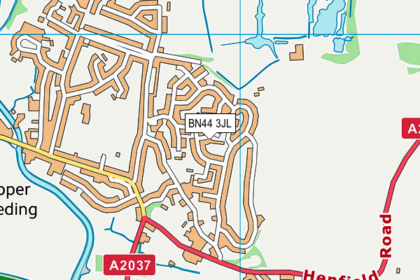 BN44 3JL map - OS VectorMap District (Ordnance Survey)