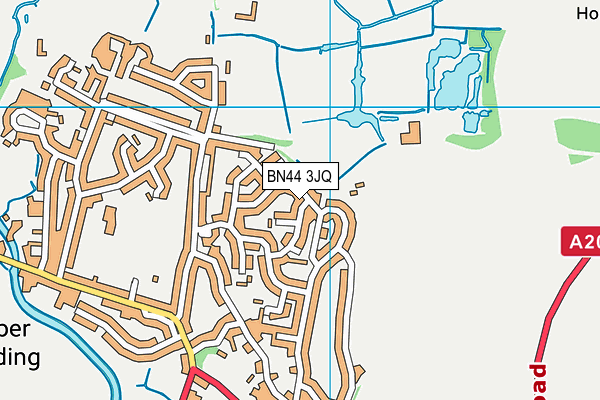BN44 3JQ map - OS VectorMap District (Ordnance Survey)
