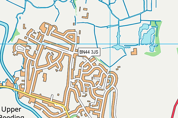 BN44 3JS map - OS VectorMap District (Ordnance Survey)