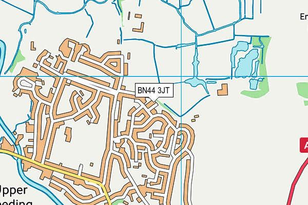 BN44 3JT map - OS VectorMap District (Ordnance Survey)