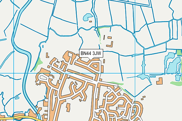 BN44 3JW map - OS VectorMap District (Ordnance Survey)