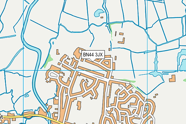 BN44 3JX map - OS VectorMap District (Ordnance Survey)