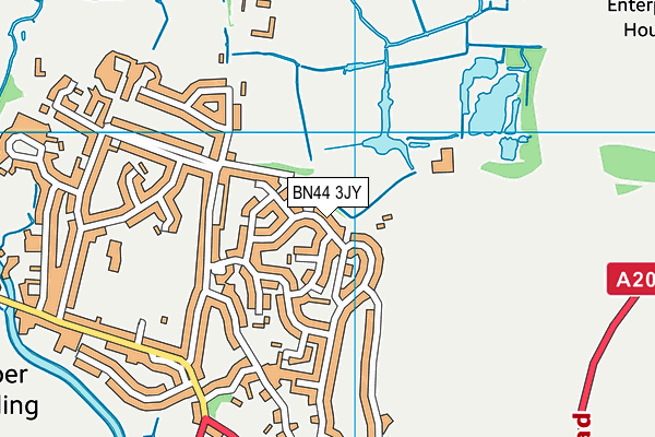 BN44 3JY map - OS VectorMap District (Ordnance Survey)