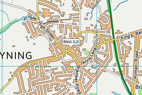 BN44 3LB map - OS VectorMap District (Ordnance Survey)