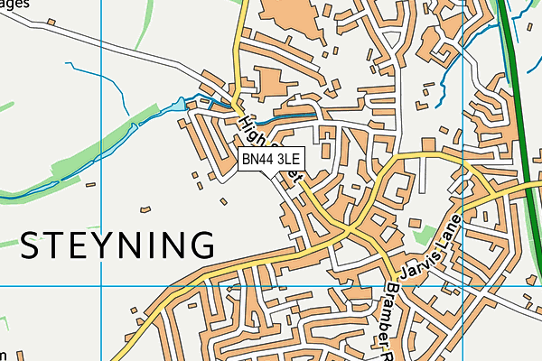 BN44 3LE map - OS VectorMap District (Ordnance Survey)