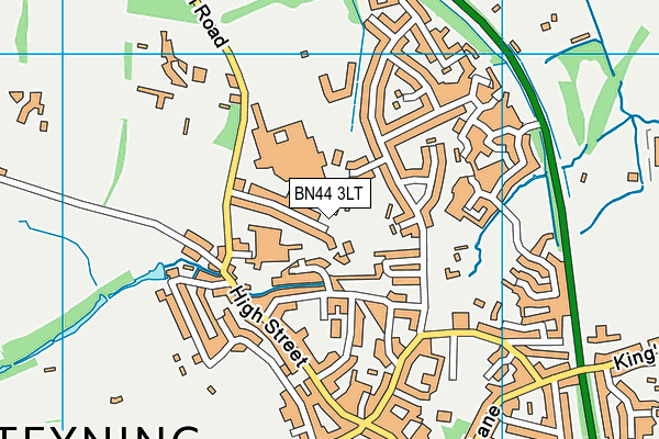 BN44 3LT map - OS VectorMap District (Ordnance Survey)