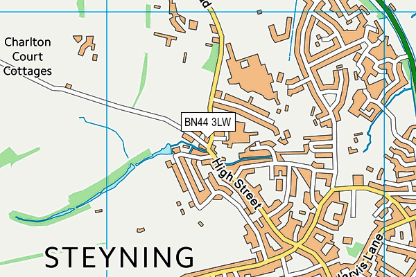 BN44 3LW map - OS VectorMap District (Ordnance Survey)