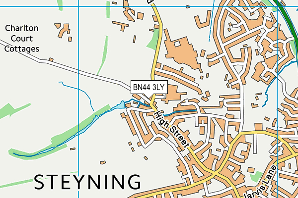 BN44 3LY map - OS VectorMap District (Ordnance Survey)