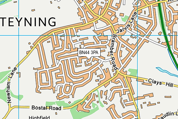 BN44 3PA map - OS VectorMap District (Ordnance Survey)