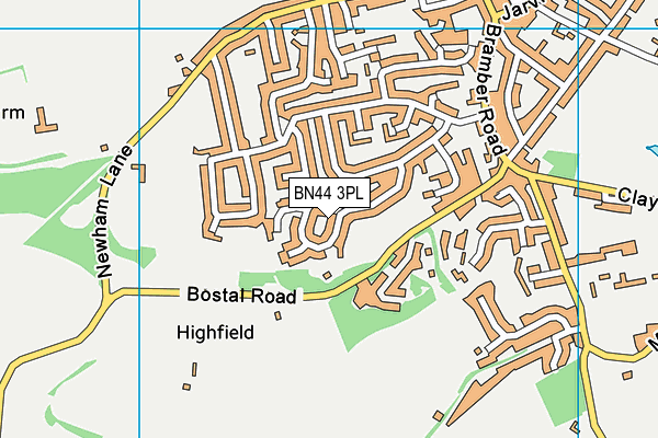 BN44 3PL map - OS VectorMap District (Ordnance Survey)