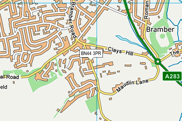 BN44 3PR map - OS VectorMap District (Ordnance Survey)