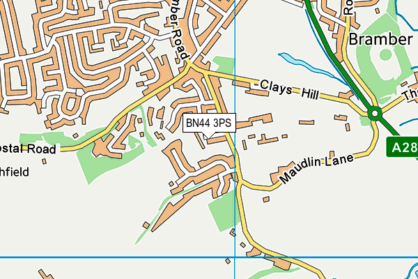 BN44 3PS map - OS VectorMap District (Ordnance Survey)