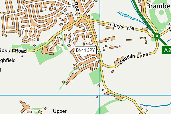 BN44 3PY map - OS VectorMap District (Ordnance Survey)