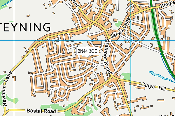 BN44 3QE map - OS VectorMap District (Ordnance Survey)