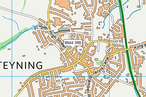 BN44 3RB map - OS VectorMap District (Ordnance Survey)