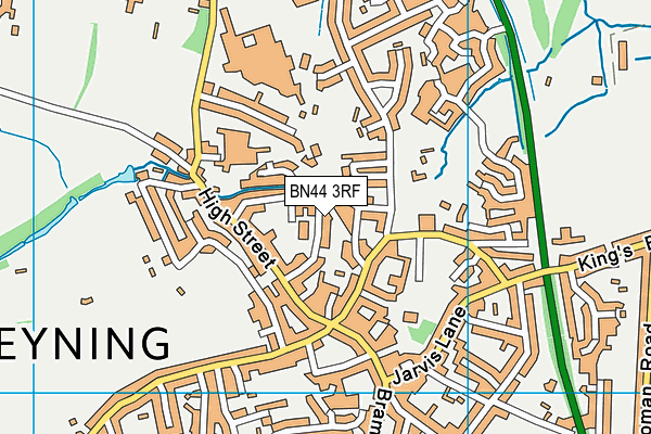 BN44 3RF map - OS VectorMap District (Ordnance Survey)