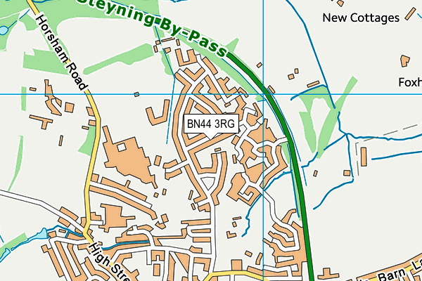 BN44 3RG map - OS VectorMap District (Ordnance Survey)