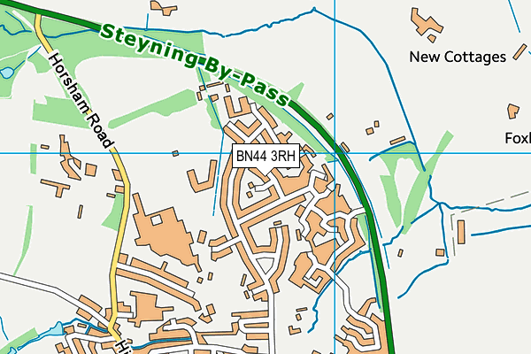 BN44 3RH map - OS VectorMap District (Ordnance Survey)