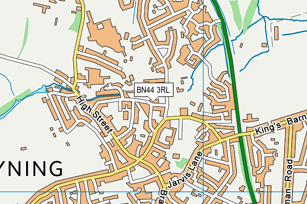 BN44 3RL map - OS VectorMap District (Ordnance Survey)