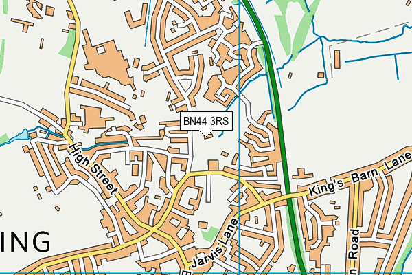 BN44 3RS map - OS VectorMap District (Ordnance Survey)