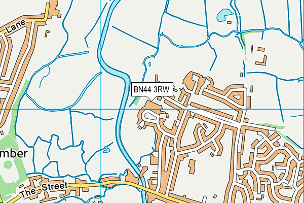 BN44 3RW map - OS VectorMap District (Ordnance Survey)