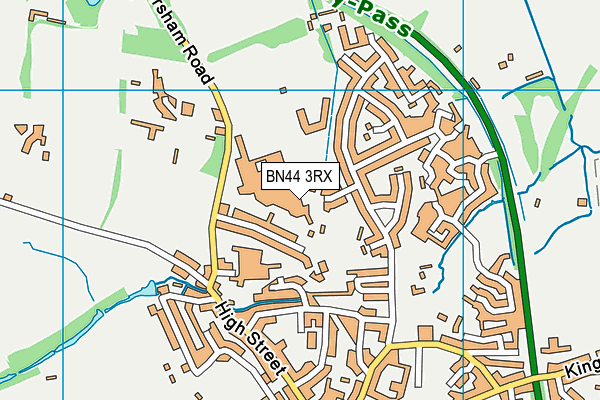 BN44 3RX map - OS VectorMap District (Ordnance Survey)