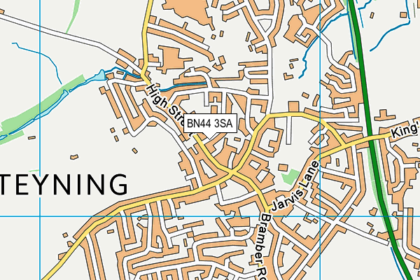 BN44 3SA map - OS VectorMap District (Ordnance Survey)