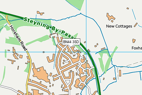 BN44 3SD map - OS VectorMap District (Ordnance Survey)