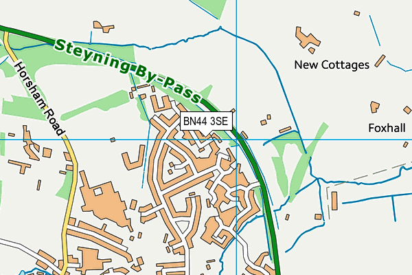 BN44 3SE map - OS VectorMap District (Ordnance Survey)