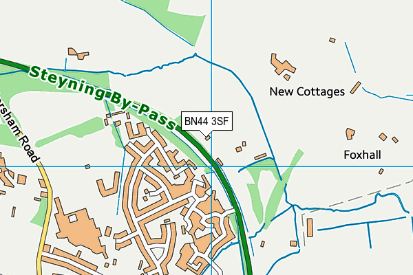 BN44 3SF map - OS VectorMap District (Ordnance Survey)